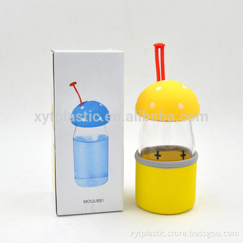 cute kids heat resist glass bottle